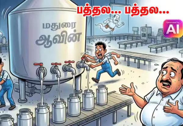 பத்தல...பத்தல... மதுரையில் ஆவின் பால் உற்பத்தி குறைவதாக புகார் கள, அலுவலக பணியாளர் பற்றாக்குறையால் கஷ்டம்