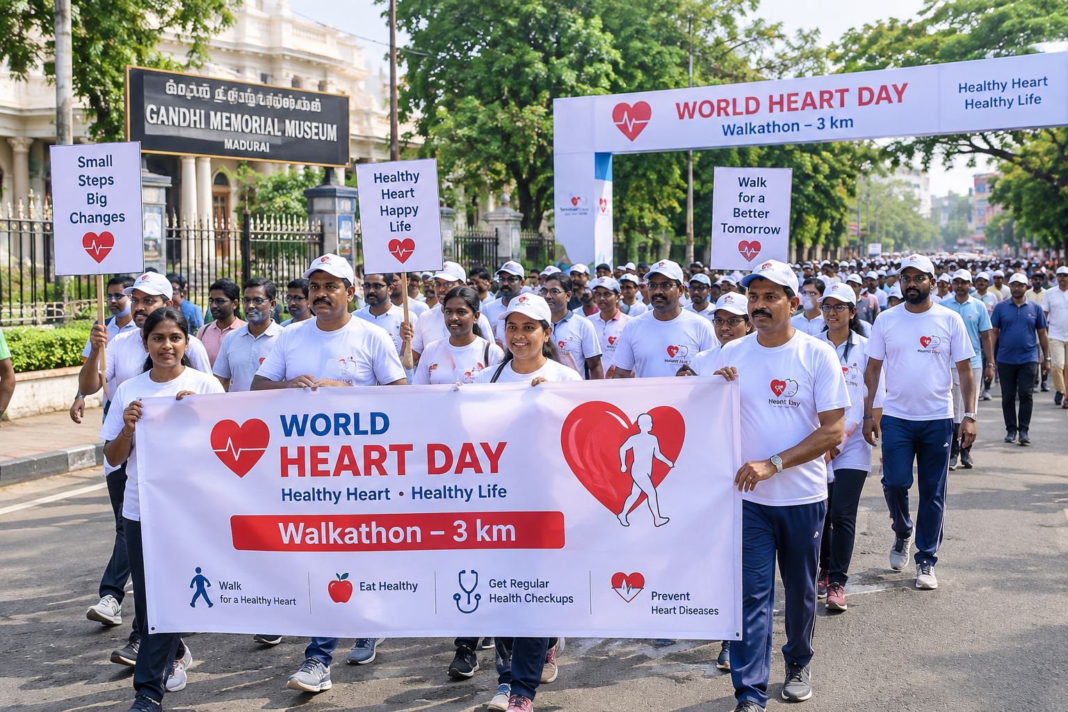மதுரையில் 2,000 பேர் பங்கேற்ற விழிப்புணர்வு நடைப்பயணம்
